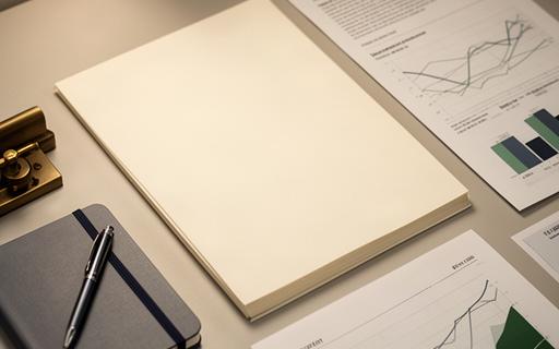Federal Reserve policy documents beside a notebook and economic charts